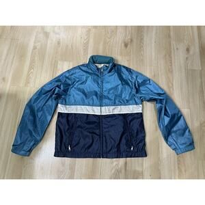 L.L. Bean Vintage Colorblock Nylon Jacket Windbreaker Hood Women's Medium Retro